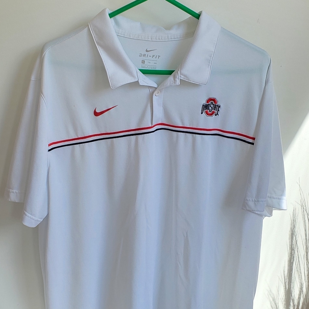 Nike White Men's Ohio State Buckeyes Polo Shirt Size XXL